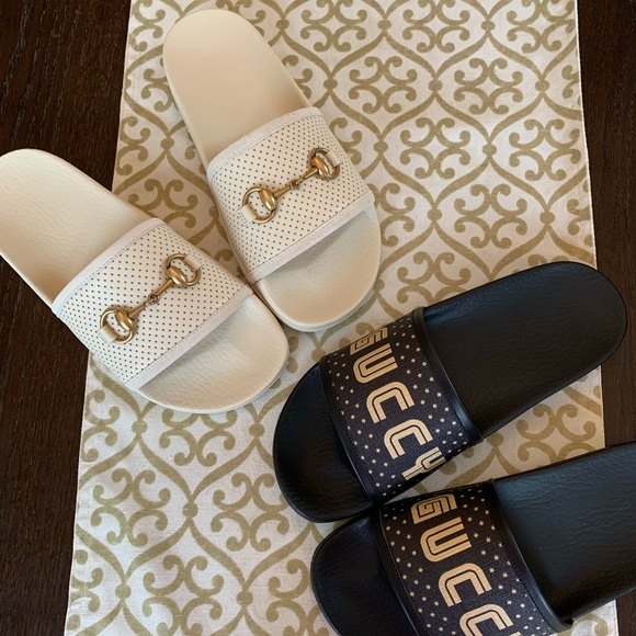 Gucci Shoes - Gucci Horsebit Ivory Slides
